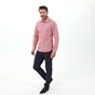 STAFF JEANS-Ανδρικό πουκάμισο STAFF JEANS 61-007.045 MARIO κόκκινο λευκό καρό