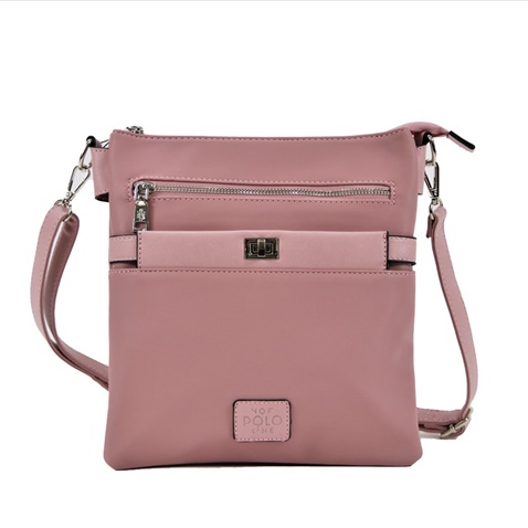 VQF ITALIA-Γυναικείο τσαντάκι χιαστί VQF POLO LINE 1927 HANDBAG ροζ