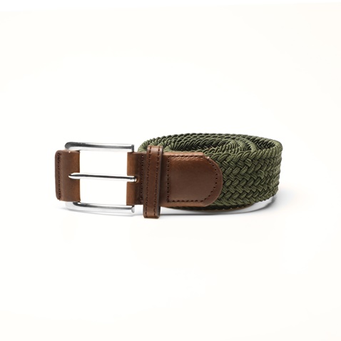 MARTIN & CO-Ανδρική πλεκτή ζώνη MARTIN & CO 121-120-0444 λαδί
