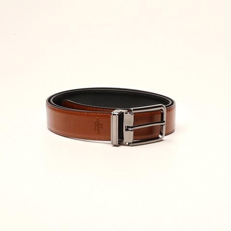 MARTIN & CO-Ανδρική δερμάτινη ζώνη MARTIN & CO 121-122-0002 καφέ μαύρη