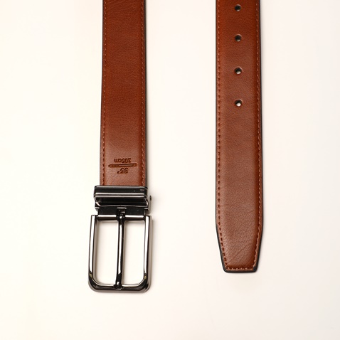 MARTIN & CO-Ανδρική δερμάτινη ζώνη MARTIN & CO 121-122-0002 καφέ μαύρη