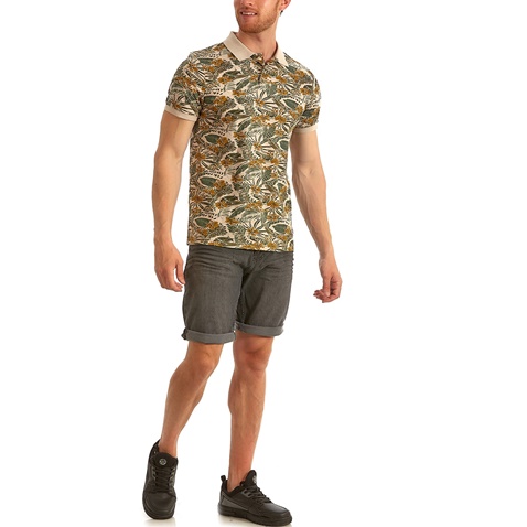 ADMIRAL-Ανδρική polo μπλούζα ADMIRAL 1121480075 T-S OGER UN CAZ εκρού πράσινη