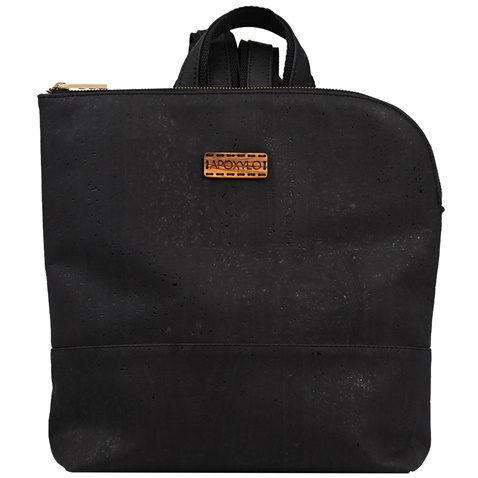 APOXYLO-Γυναικεία τσάντα πλάτης APOXYLO CORNER BLACK 340.7 μαύρη