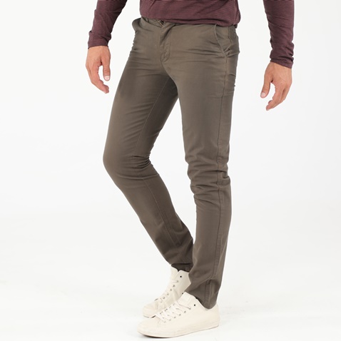 DORS-Ανδρικό chino παντελόνι DORS 2023009 tappered fit χακί