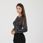 ATTRATTIVO-Γυναικείο σετ από ζακέτα μπολερό και cropped top ATTRATTIVO 92523410 ασημί