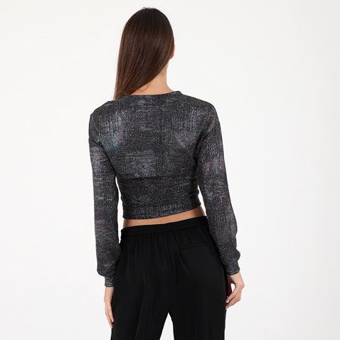 ATTRATTIVO-Γυναικείο σετ από ζακέτα μπολερό και cropped top ATTRATTIVO 92523410 ασημί