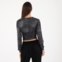 ATTRATTIVO-Γυναικείο σετ από ζακέτα μπολερό και cropped top ATTRATTIVO 92523410 ασημί