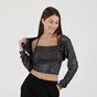 ATTRATTIVO-Γυναικείο σετ από ζακέτα μπολερό και cropped top ATTRATTIVO 92523410 ασημί