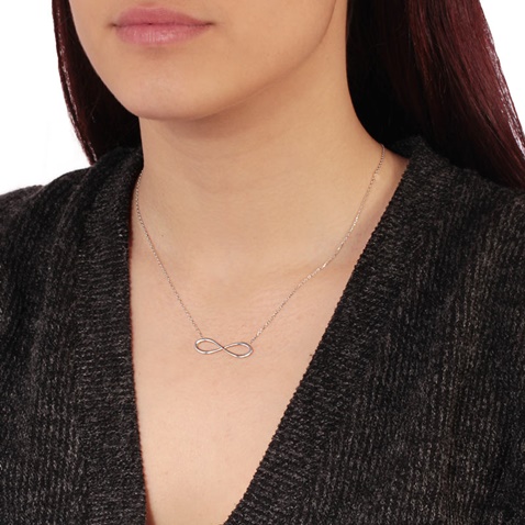 JEWELTUDE-Γυναικείο ασημένιο κοντό κολιέ JEWELTUDE 10969 Άπειρο 