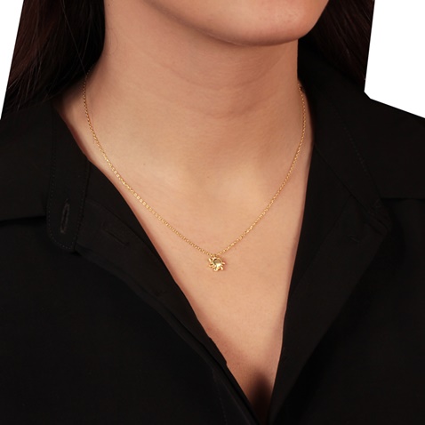 JEWELTUDE-Γυναικείο κοντό ασημένιο κολιέ JEWELTUDE 14476 Ηλιος χρυσό