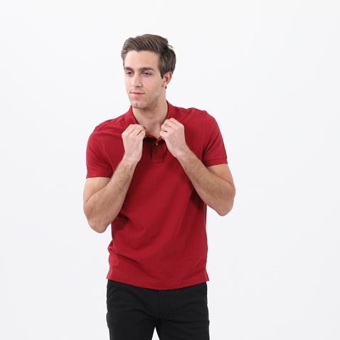 GANT-Ανδρική polo μπλούζα GANT ORIGINAL PIQUE SS RUGGER κόκκινη