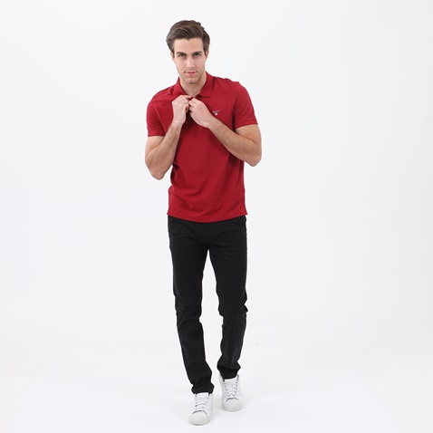 GANT-Ανδρική polo μπλούζα GANT ORIGINAL PIQUE SS RUGGER κόκκινη