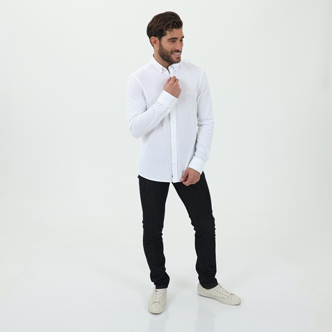 GANT-Ανδρικό πουκάμισο GANT 3002562 3002562 TP SLIM PIQUE BD λευκό