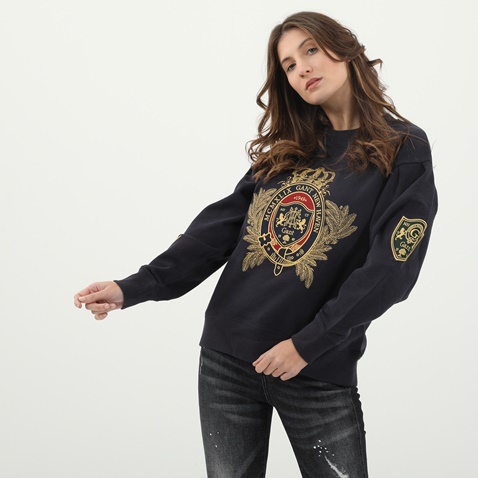GANT-Γυναικείο φούτερ μπλούζα GANT 4202610 4202610 ROYAL CREST μπλε