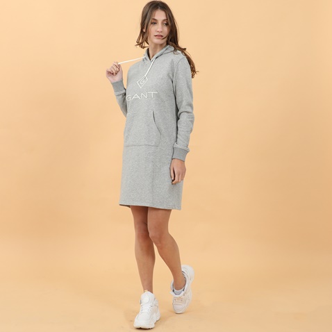 GANT-Γυναικείο mini φούτερ φόρεμα GANT 4204356 LOCK UP γκρι