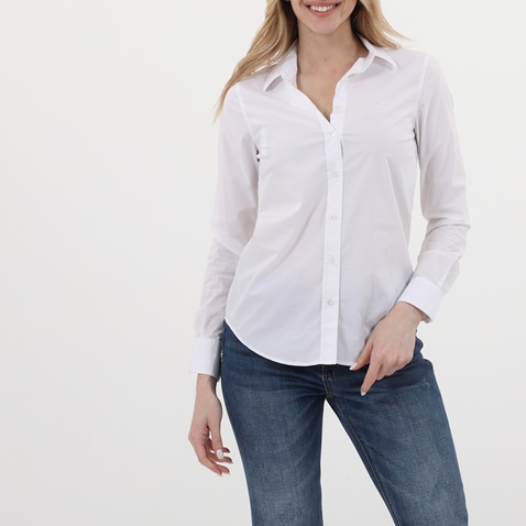 GANT-Γυναικείο πουκάμισο GANT 4350022 SOLID STRETCH BROADCLO λευκό