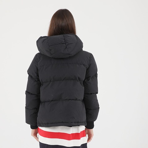 GANT-5Γυναικείο padded μπουφάν GANT 4700185 ALTA COLOR BLOCKED PAD μαύρο