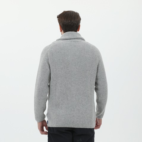 GANT-Ανδρική πλεκτή ζακέτα GANT TEXTURED WOOL BLEND γκρι