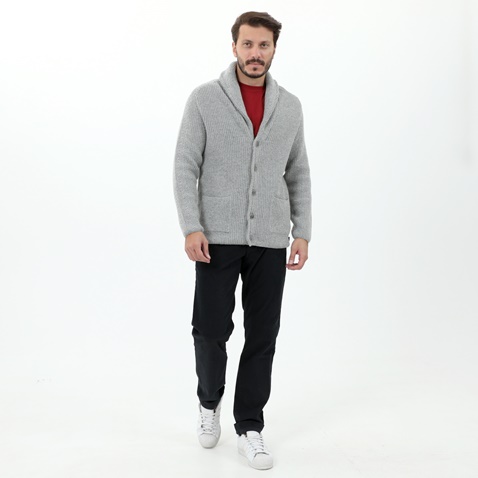GANT-Ανδρική πλεκτή ζακέτα GANT TEXTURED WOOL BLEND γκρι