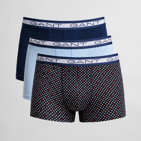 GANT-Ανδρικό σετ από 3 εσώρουχα boxer GANT 902113253 DIAMOND DOT μπλε