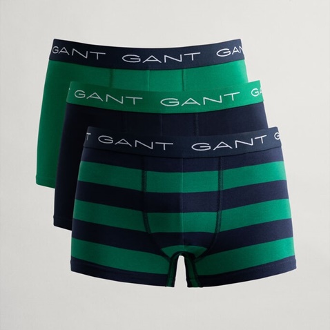 GANT-Ανδρικό σετ από 3 boxer GANT 902133013 902133013 RUGBY STRIPE TRUNK μπλε πράσινο