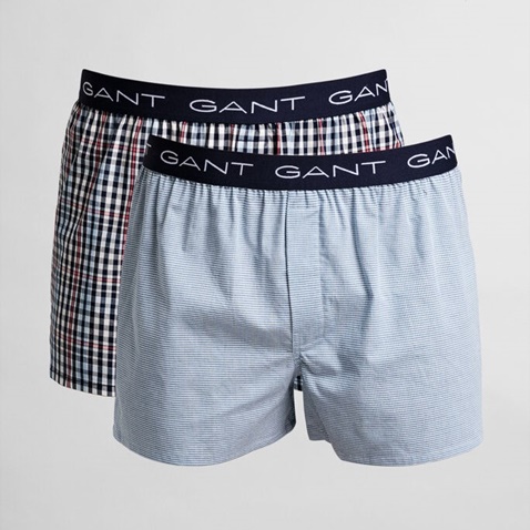 GANT-Ανδρικό σετ απο 2 εσώρουχα boxer GANT GU902112009 MINI GINGHAM μπλε καρό