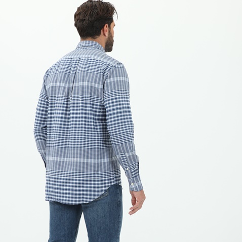 GANT-Ανδρικό πουκάμισο GANT G3016420 G3016420 SHIRT LS καρό μπλε