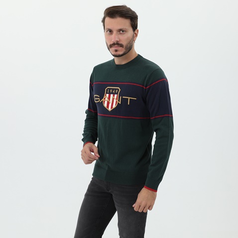 GANT-Ανδρικό πουλόβερ GANT G8000127 πράσινο μπλε