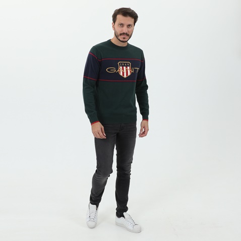 GANT-Ανδρικό πουλόβερ GANT G8000127 πράσινο μπλε