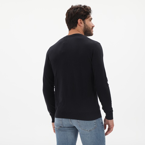 GANT-Ανδρική λεπτή πλεκτή μπλούζα GANT 8050063 Cotton Cashmere μαύρη