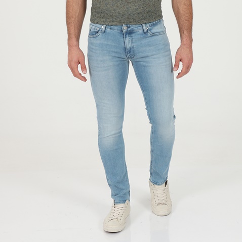 CALVIN KLEIN JEANS-Ανδρικό jean παντελόνι CALVIN KLEIN JEANS K10K106559 MODERN SLIM FLEX μπλε