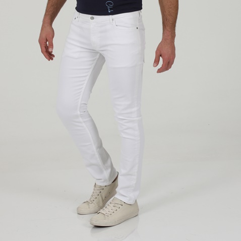 CALVIN KLEIN JEANS-Ανδρικό jean παντελόνι CALVIN KLEIN JEANS K10K107198 MODERN SLIM FLEX DE λευκό