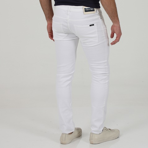 CALVIN KLEIN JEANS-Ανδρικό jean παντελόνι CALVIN KLEIN JEANS K10K107198 MODERN SLIM FLEX DE λευκό