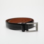 TED BAKER-Ανδρική δερμάτινη ζώνη TED BAKER 242915 MXZ-WAFFLER-Branded μαύρη