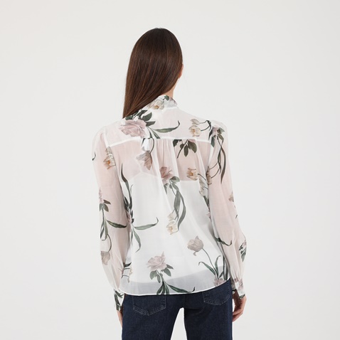 TED BAKER-Γυναικείο πουκάμισο TED BAKER 243713 FARAI Elderflower λευκό floral