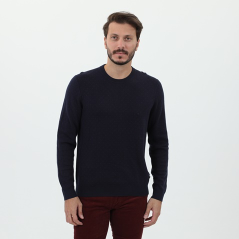 TED BAKER-Ανδρική πλεκτή μπλούζα TED BAKER 246576 μπλε κόκκινο πουά