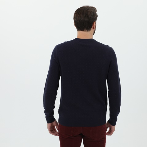 TED BAKER-Ανδρική πλεκτή μπλούζα TED BAKER 246576 μπλε κόκκινο πουά