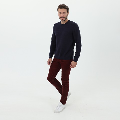 TED BAKER-Ανδρική πλεκτή μπλούζα TED BAKER 246576 μπλε κόκκινο πουά