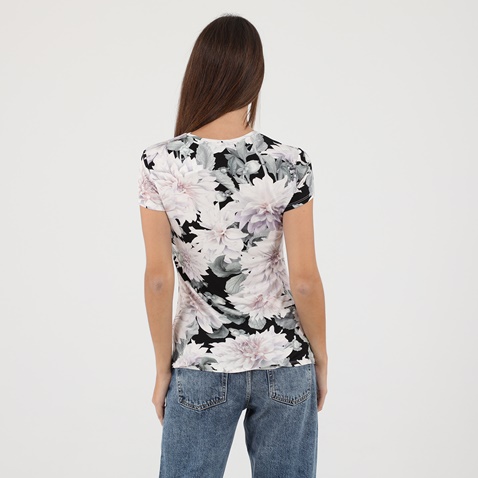 TED BAKER-Γυναικεία μπλούζα TED BAKER 247195 HILMAA CLOVE fitted μαύρη floral