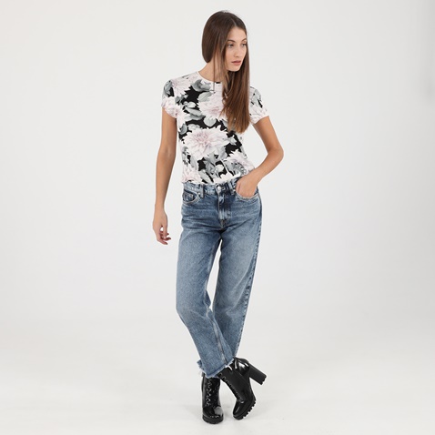 TED BAKER-Γυναικεία μπλούζα TED BAKER 247195 HILMAA CLOVE fitted μαύρη floral
