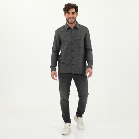TED BAKER-Ανδρικό πουκάμισο TED BAKER ανθρακί