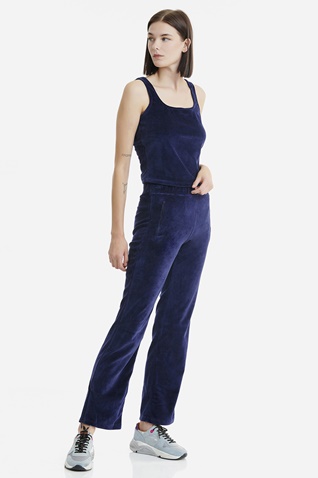 SUGARFREE-Γυναικείο βελουτέ cropped top τοπ SUGARFREE 20838072 ναυτικό μπλε