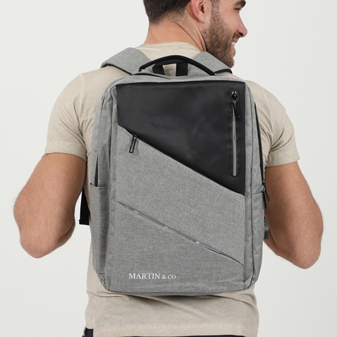 MARTIN & CO-Ανδρικό σακίδιο πλάτης MARTIN & CO 221-151-0001 γκρι