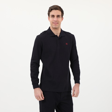 MARTIN & CO-Ανδρική polo μπλούζα MARTIN & CO 221-61-0001 μπλε