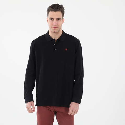 MARTIN & CO-Ανδρική polo μπλούζα MARTIN & CO 221-61-0001 μαύρη