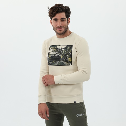 CATAMARAN SAILWEAR-Ανδρική φούτερ μπλούζα CATAMARAN SAILWEAR μπεζ