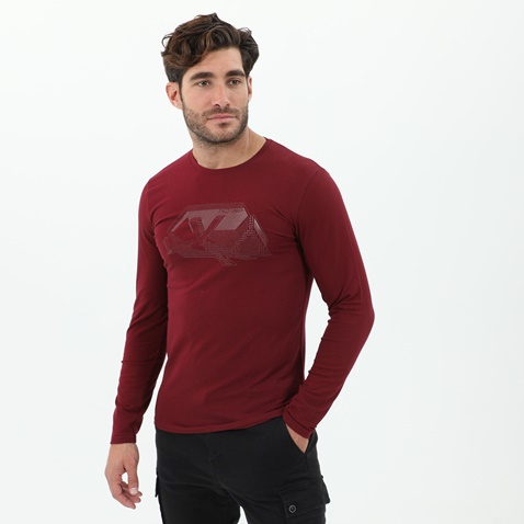 CATAMARAN SAILWEAR-Ανδρική μακρυμάνικη μπλούζα CATAMARAN SAILWEAR μπορντό