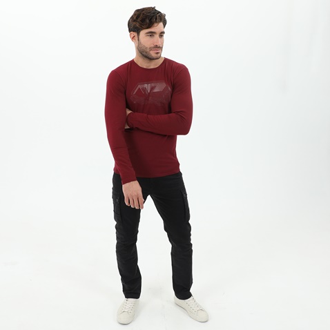 CATAMARAN SAILWEAR-Ανδρική μακρυμάνικη μπλούζα CATAMARAN SAILWEAR μπορντό
