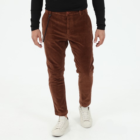 STAFF JEANS-Ανδρικό κοτλέ παντελόνι STAFF JEANS CULTON TAP καφέ
