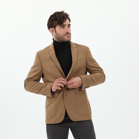 MARTIN & CO-Ανδρικό σακάκι blazer MARTIN & CO SLIM καφέ καμηλό